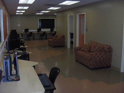 The newly renovated business computer lab