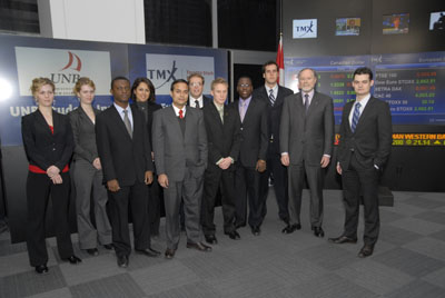 Members of the Student Investment Fund and the finance group at the TSX opening