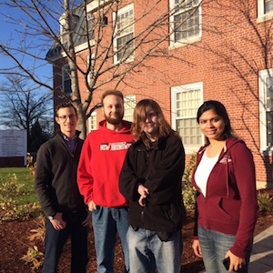 Members of the ReadyPass team (L-R) Alex Kall (MBA student and Activator Learder), Taeler Dixon and Anthony Colford (ReadyPass inventors), and Mahima Mathur (MBA student).