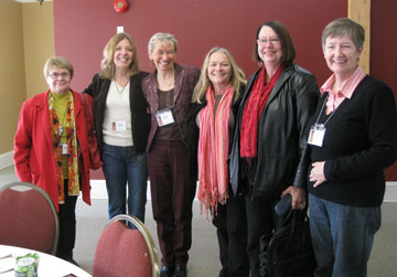 Margaret Conrad, Wendy Robbins, Carmen Poulin, Anne Brown, Linda Kealey and Linda Eyre