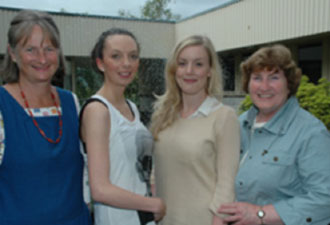 Cooperation between Norway and Canada: Professor Dolores Furlong (right) from UNB recently visited HiB. Here, she is seen with exchange students Malene Nese Paulsen, Carina Vågenes and HiB Professor Liv Utne.