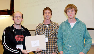 UNB Fredericton team: David Ackerson, Ian Bishop and Conor McCullough