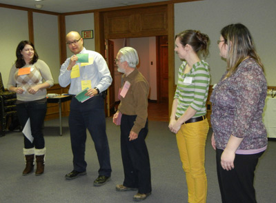 Participants get creative at last year's science with impact workshop.