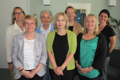 Back row, left to right: Cécilia Francis, Sheila Andrew, Gwendolyn Davies, Sasha Mullally. Front row: Margaret Conrad, Chantal Richard, Anne Brown. Absent: Bonnie Huskins, Denis Bourque, Sylvia Kasparian, Greg Marquis.