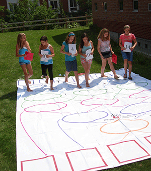 Girls from the 2013 Cyber Girlz camp work through a sorting algorithm