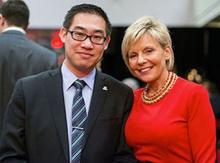 Alumnus Ji Li and Bonnie Sudul, International Student Advisor