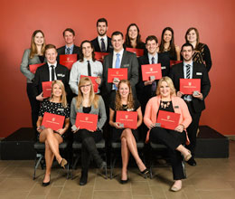 Front row: Heather Lord, Ricarda Konder, Kate Deveau, Jenny Thistle  Middle row: Shea Nordheim, Andreas Marquis, Christopher Mahar, Jordan Bartlett, Gill Kazevman  Back row: Nicole Saulnier, Danny McMullen, Thomas Murphy, Hilary Swan, Katie Wallace, Randi Watson  Absent: Kolton Gagnon