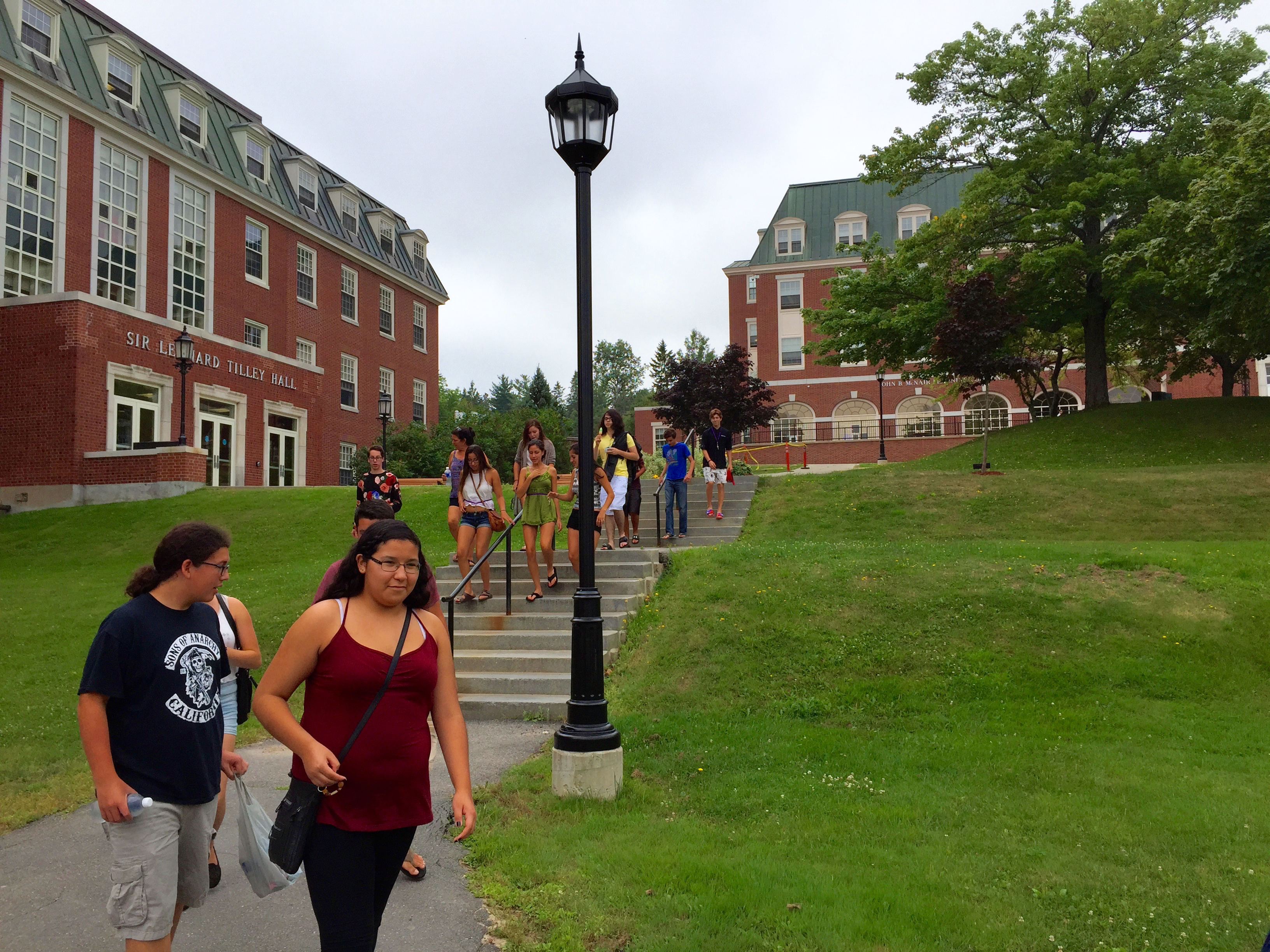 Aboriginal students from across the province exploring UNB's Fredericton campus.