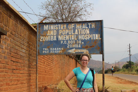 Cassandra Parsons, a fourth-year UNB science student studying mental health in Malawi.