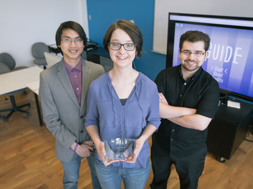 Jade Yhap (left), Rebecca Goodine (center) and Elliot Coy (right)