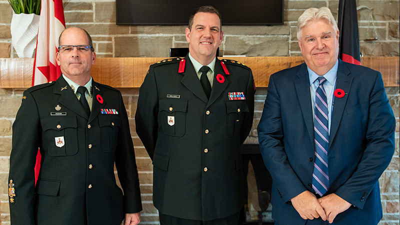 Chief Warrant Officer David Hudon, Colonel Paul Williams and Dr. Paul Mazerolle.