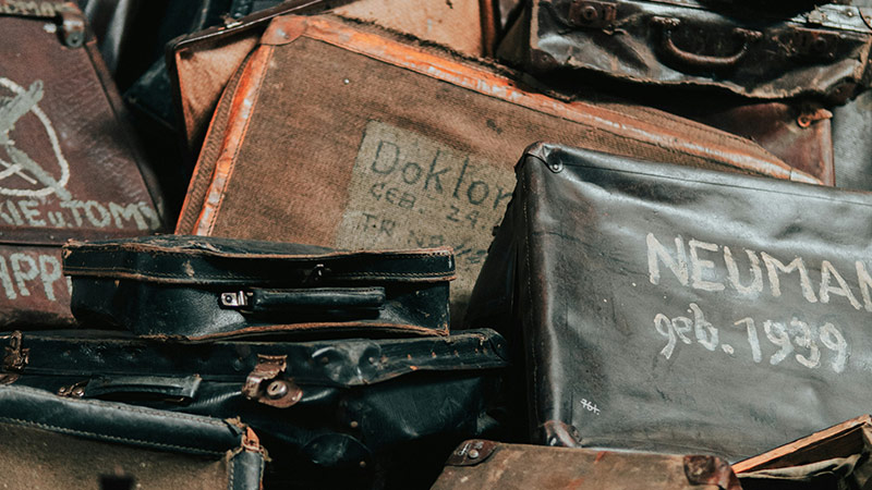 Suitcases and baggage confiscated from Holocaust victims by Nazis. (Photo courtesy Jean Carlo Emer/Unsplash)