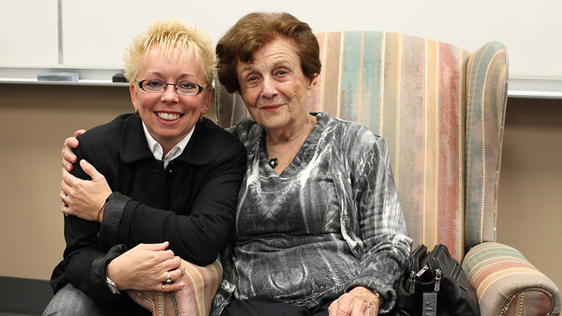 Dr. Cheryl Fury, left, and the late Holocaust survivor and author Vera Schiff. (Photo courtesy Ocean Leigh Peters).
