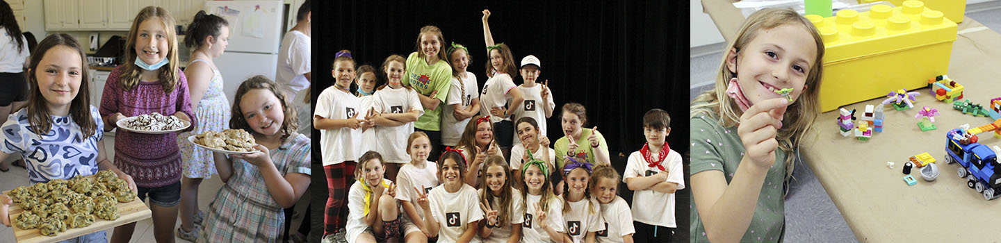 Three photos of kids in summer camps