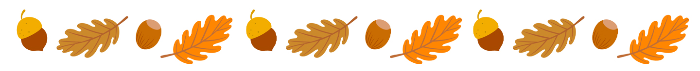 Illustration of acorns and leaves