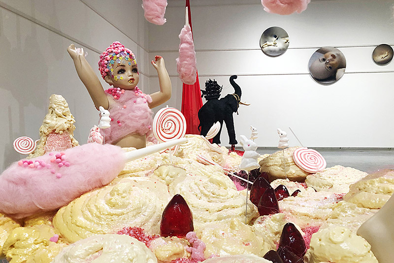 Photograph of artwork entitled "Candyland, The Sky is Falling"