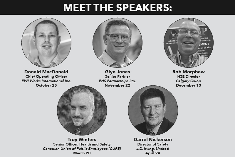 headshots of five webinar speakers