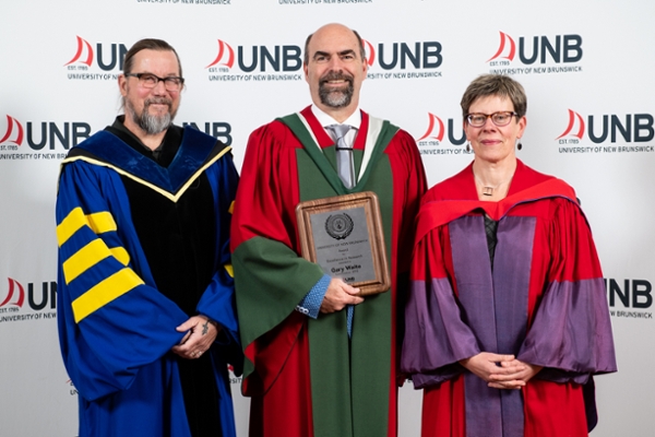 Dr. Jeff Brown, Dr. Gary Waite, and Dean of Arts Joanne Wright