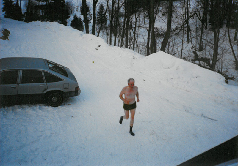 How to keep fit: Angus running in the snow