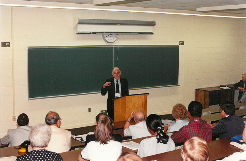 Angus presenting at the department's 30th anniversary held in June 1991