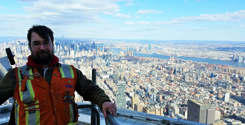 Scott Warren on top of Freedom Tower, New York City
