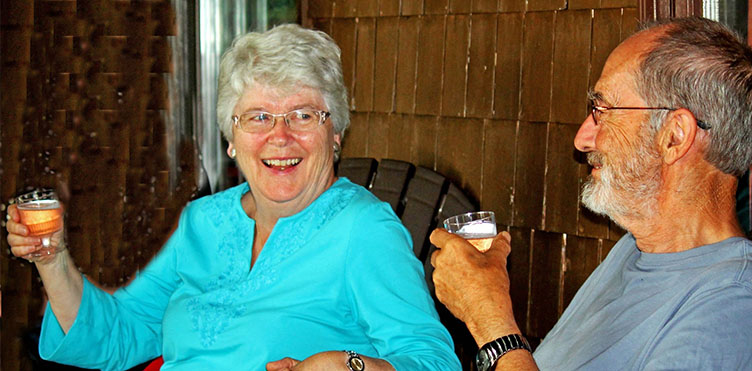 Flora and Barry Beckett celebrating their anniversary