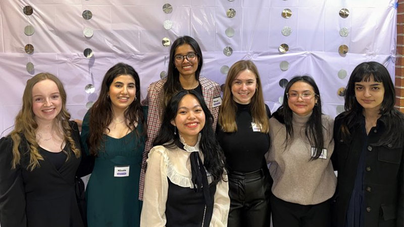 UNB’s Connect the Thoughts team, from left: Sheridan Hamilton, Nicole Georges, Betina Agas (front), Nour Ahmad, Lexa Monroe, Bea Rivera and Sana Shahzadi