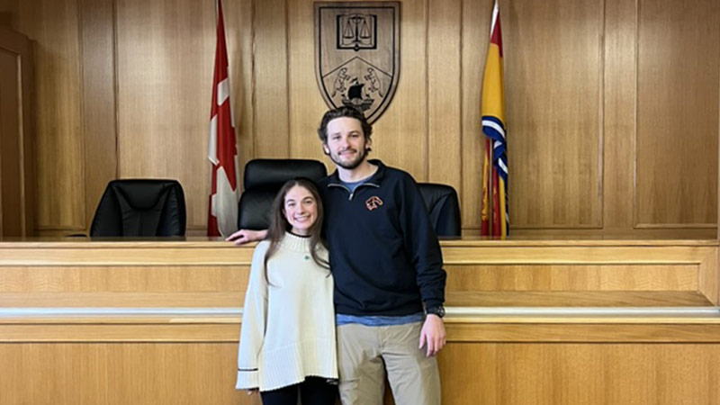 Abbie Formoso, vice president, and Eddie May, president, of the new UNB Law Future of Energy Club. 