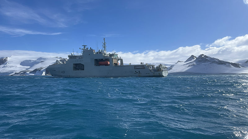 HMCS Margaret Brooke in Admiralty Bay