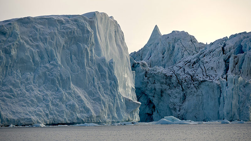 Facing the glacier in Cañon Fiord. Photo: Audrey Limoges