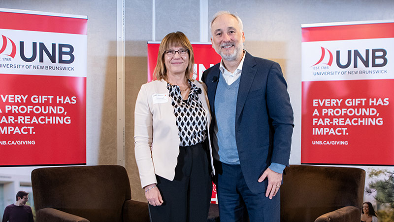 Dr. Petra Hauf, UNB provost and vice president academic and Bernard Lord, CEO of Medavie.
