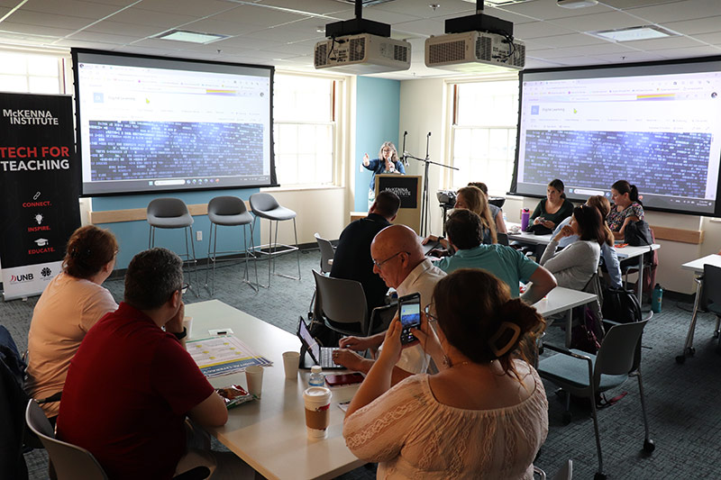 Teachers attending the Tech for Teaching event at UNB in August.