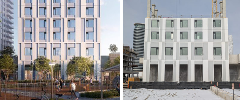 Design on the left, construction on the Right